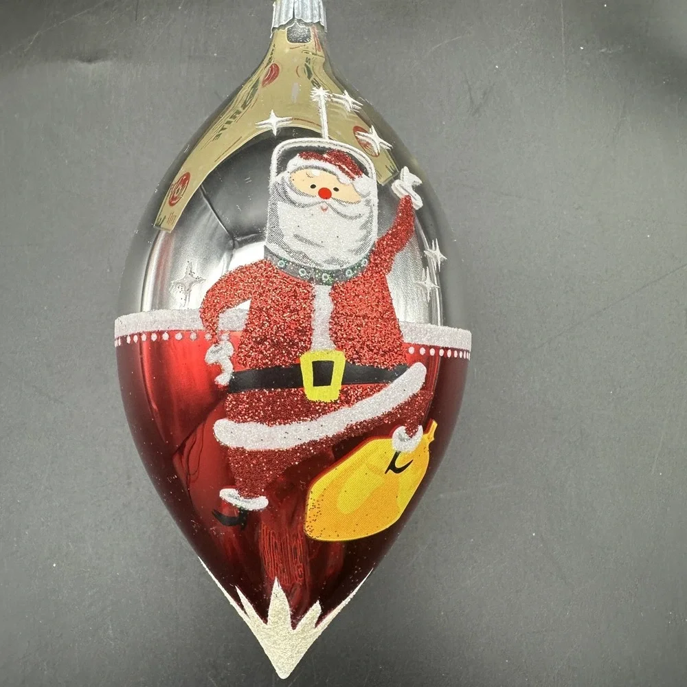CHRISTOPER RADKO SHINY BRITE SPACE‎ SANTA DROPS 5.5